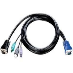 Cable, Combo USB, 1-set PS/2 Keyboard, SVGA Video, PS/2 Mouse,  5-meters Cable,