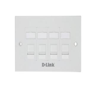 Face Plate, Quad Faceplate Accepts Four Keystone Jack With Shutter & ID Plate- 146*86 Mm - White Colour - Rectangle
